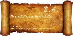 Munkácsy András névjegykártya